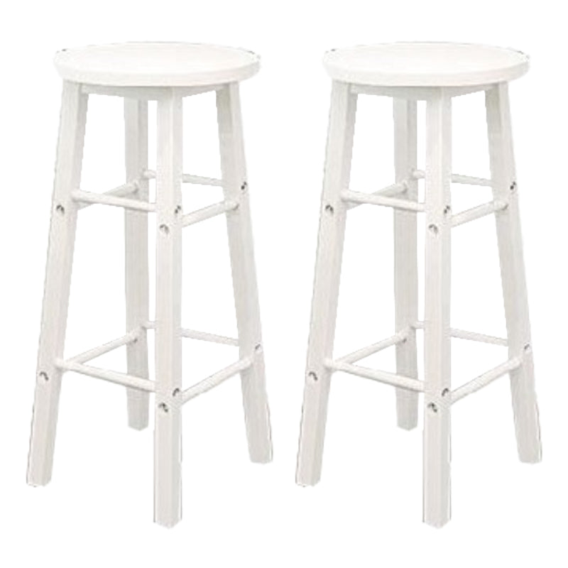 Industrial Wooden Counter Height Stools with Footrest Bar Stool