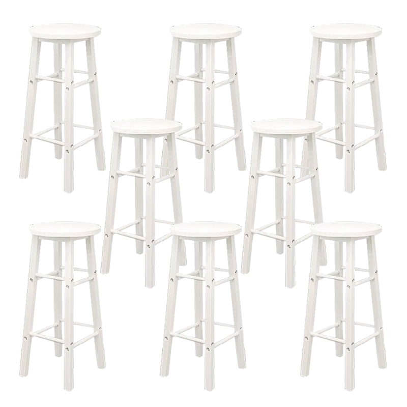 Industrial Wooden Counter Height Stools with Footrest Bar Stool