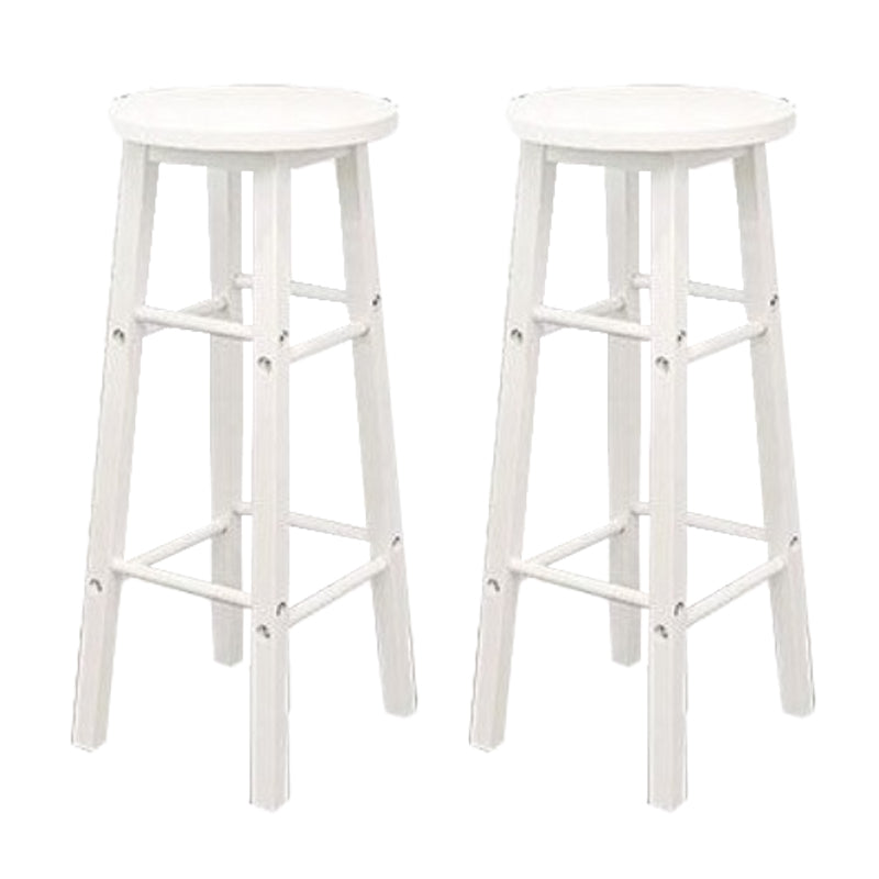 Industrial Wooden Counter Height Stools with Footrest Bar Stool