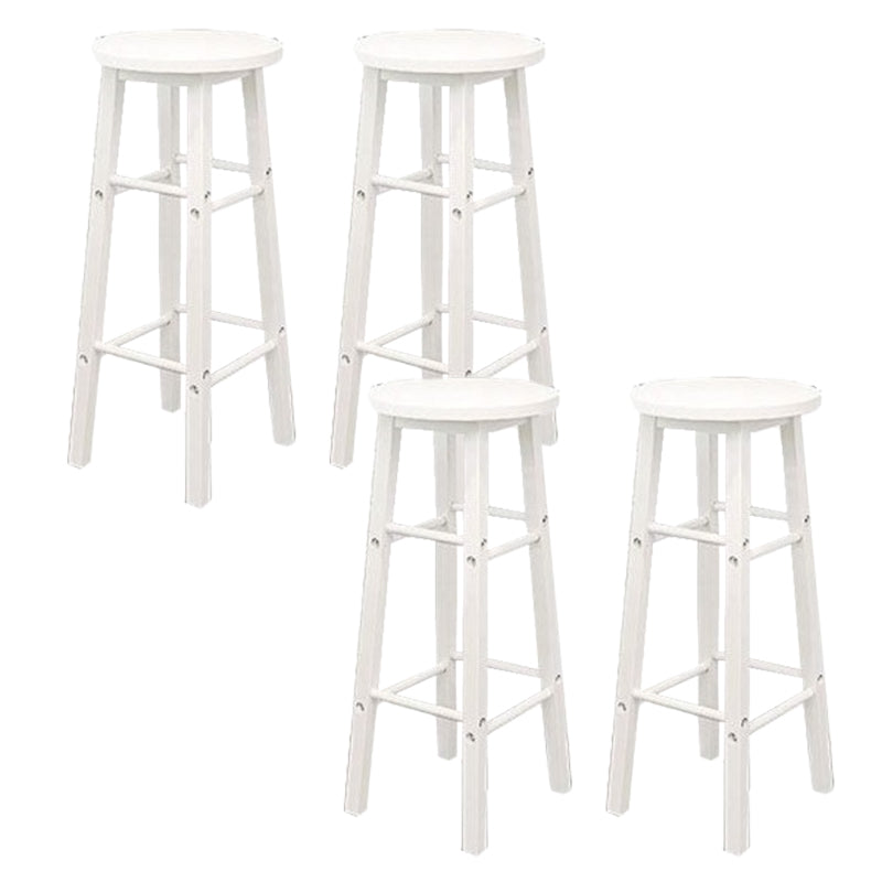 Industrial Wooden Counter Height Stools with Footrest Bar Stool