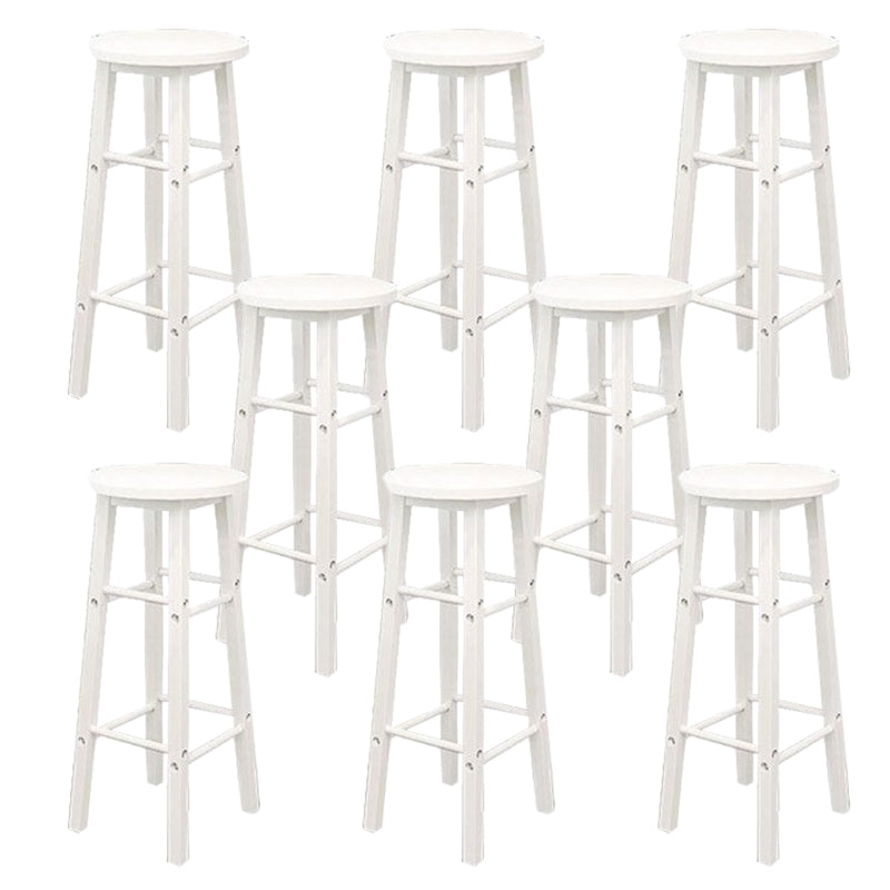 Industrial Wooden Counter Height Stools with Footrest Bar Stool