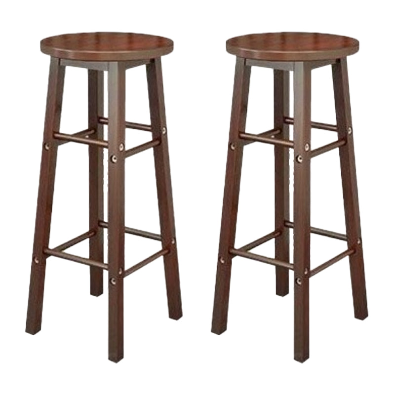 Industrial Wooden Counter Height Stools with Footrest Bar Stool