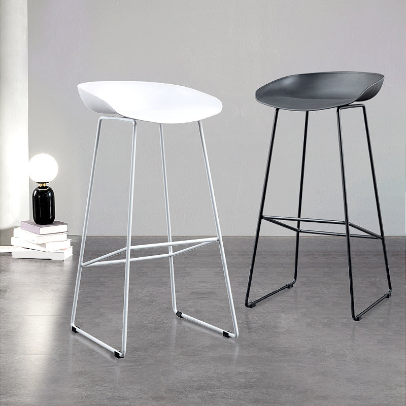 Glam Metal Counter Height Stools with Footrest Bar Stool for Indoor