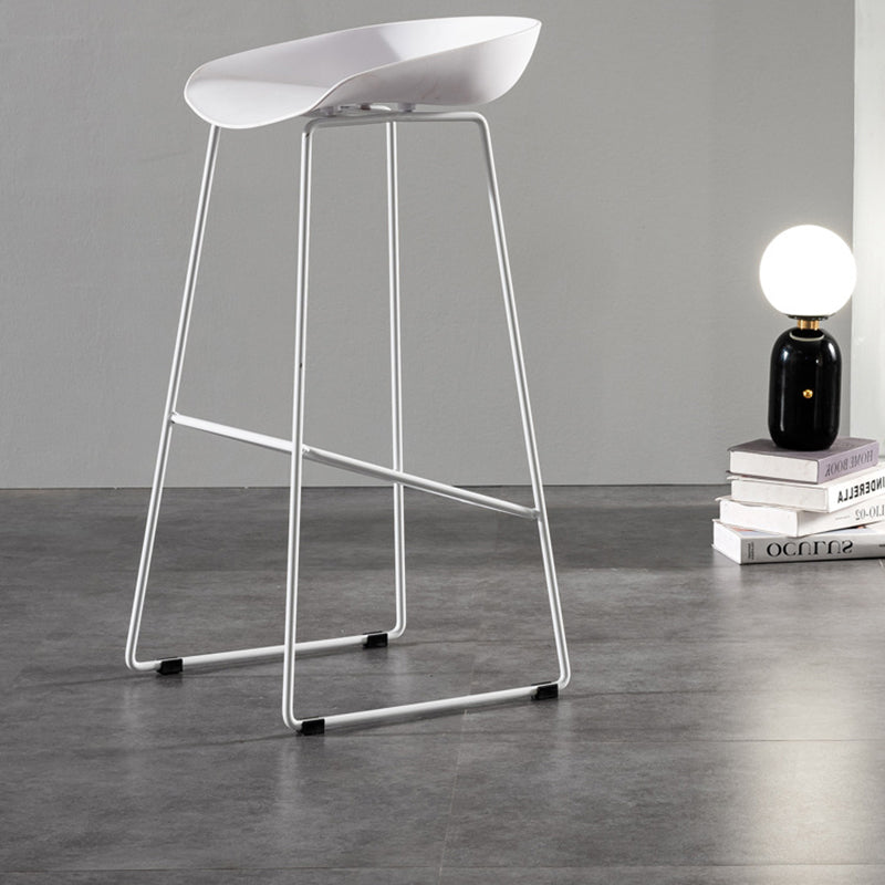 Glam Metal Counter Height Stools with Footrest Bar Stool for Indoor