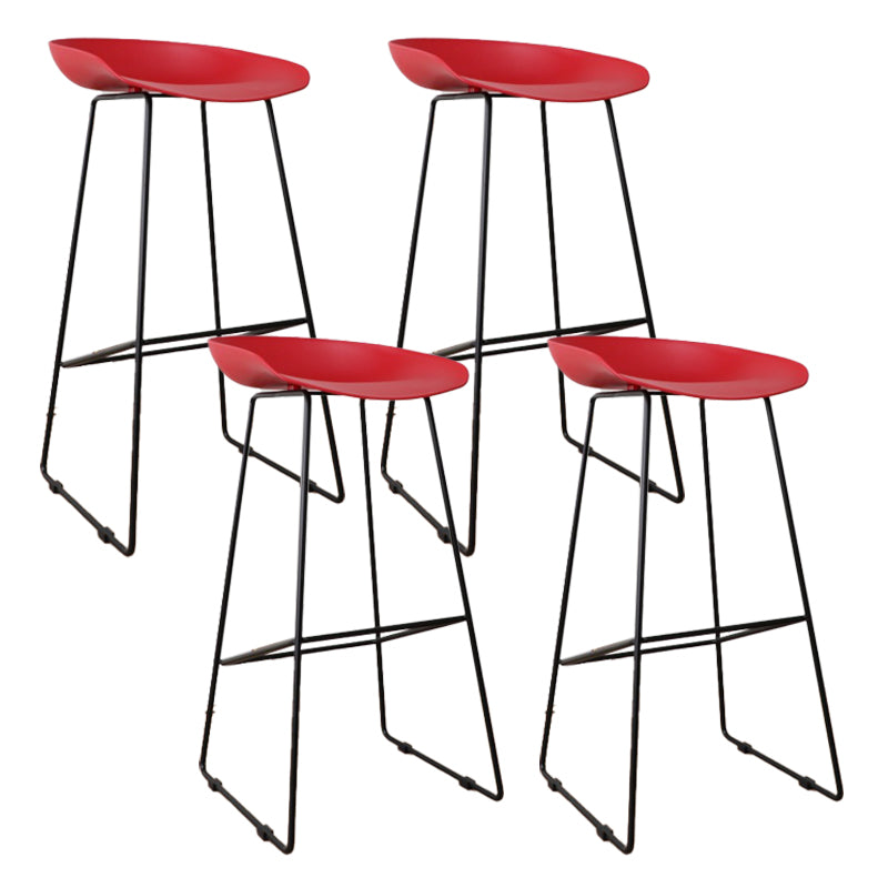 Glam Metal Counter Height Stools with Footrest Bar Stool for Indoor
