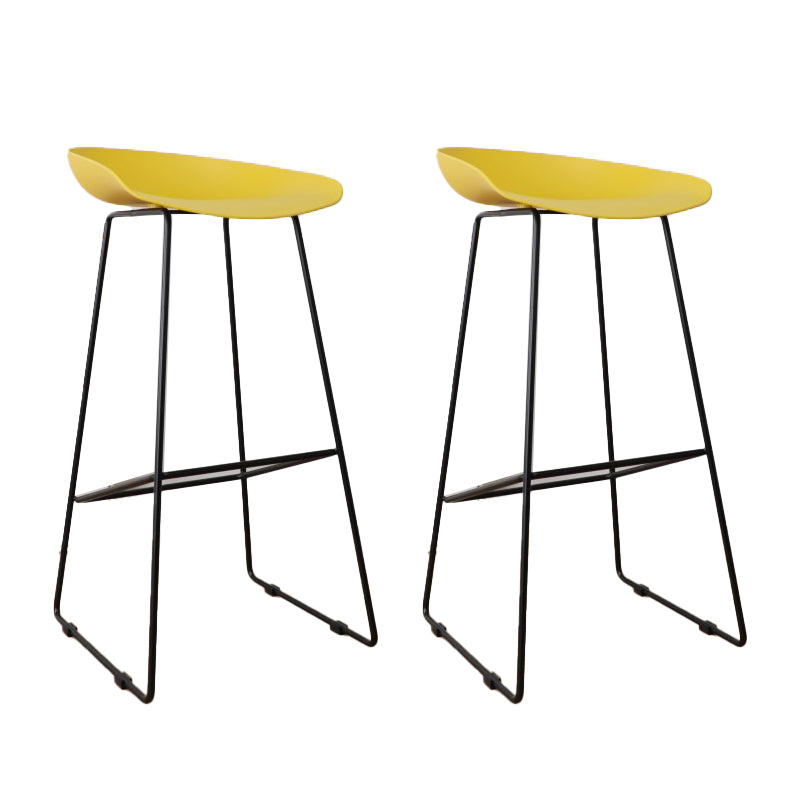 Glam Metal Counter Height Stools with Footrest Bar Stool for Indoor