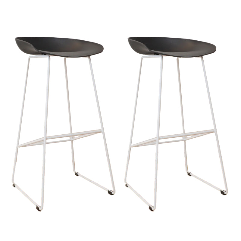 Glam Metal Counter Height Stools with Footrest Bar Stool for Indoor