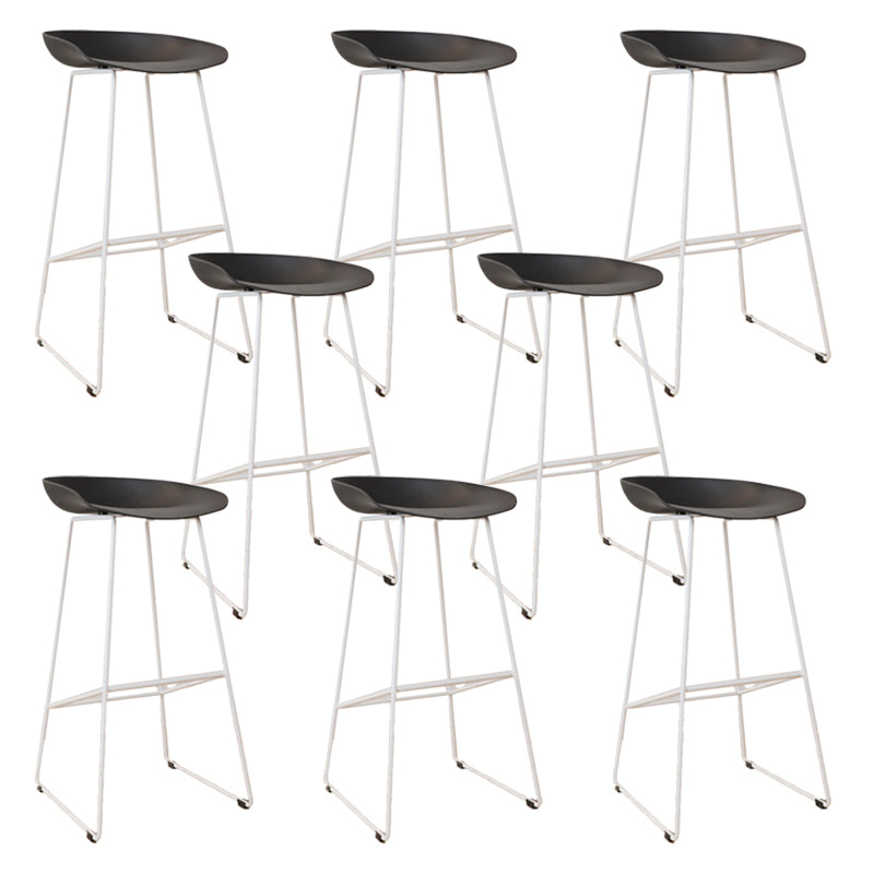 Glam Metal Counter Height Stools with Footrest Bar Stool for Indoor