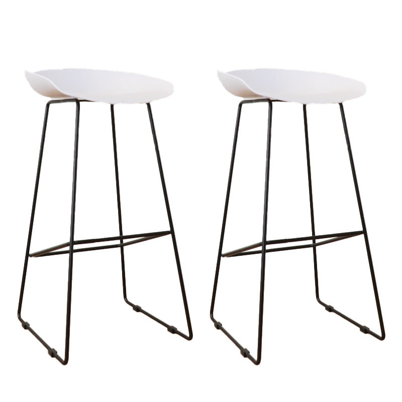 Glam Metal Counter Height Stools with Footrest Bar Stool for Indoor