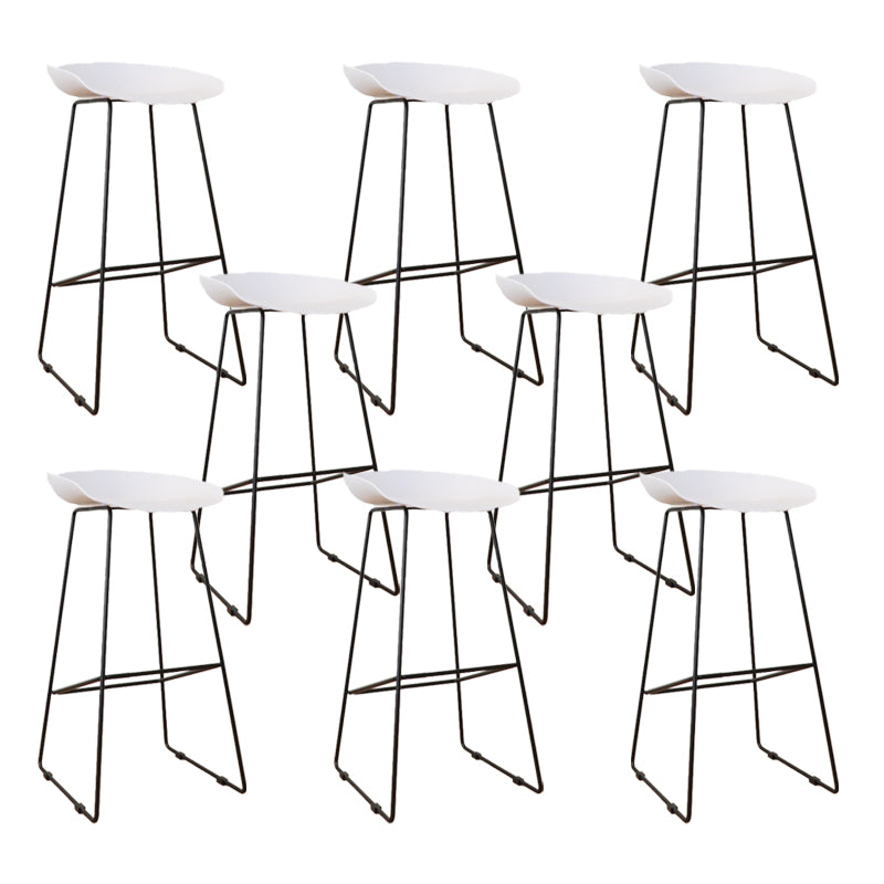 Glam Metal Counter Height Stools with Footrest Bar Stool for Indoor