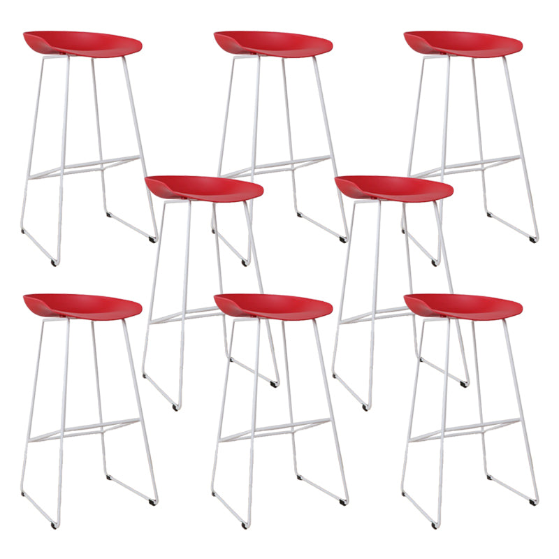 Glam Metal Counter Height Stools with Footrest Bar Stool for Indoor