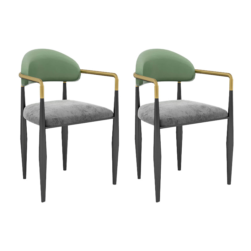 Modern Armless Backrest Counter Stool Iron Bar Stool with Cushion for Dining Room