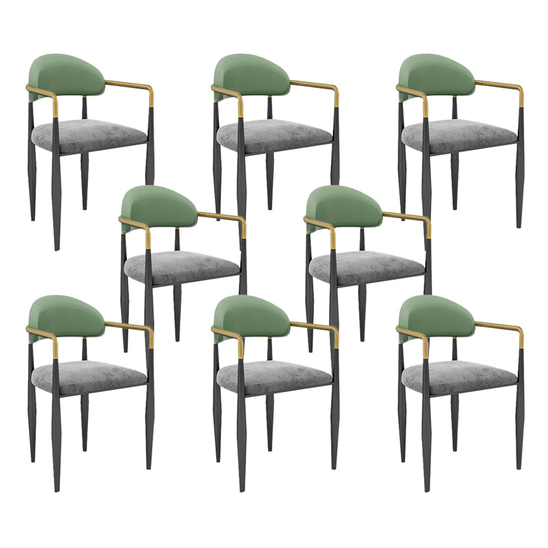 Modern Armless Backrest Counter Stool Iron Bar Stool with Cushion for Dining Room