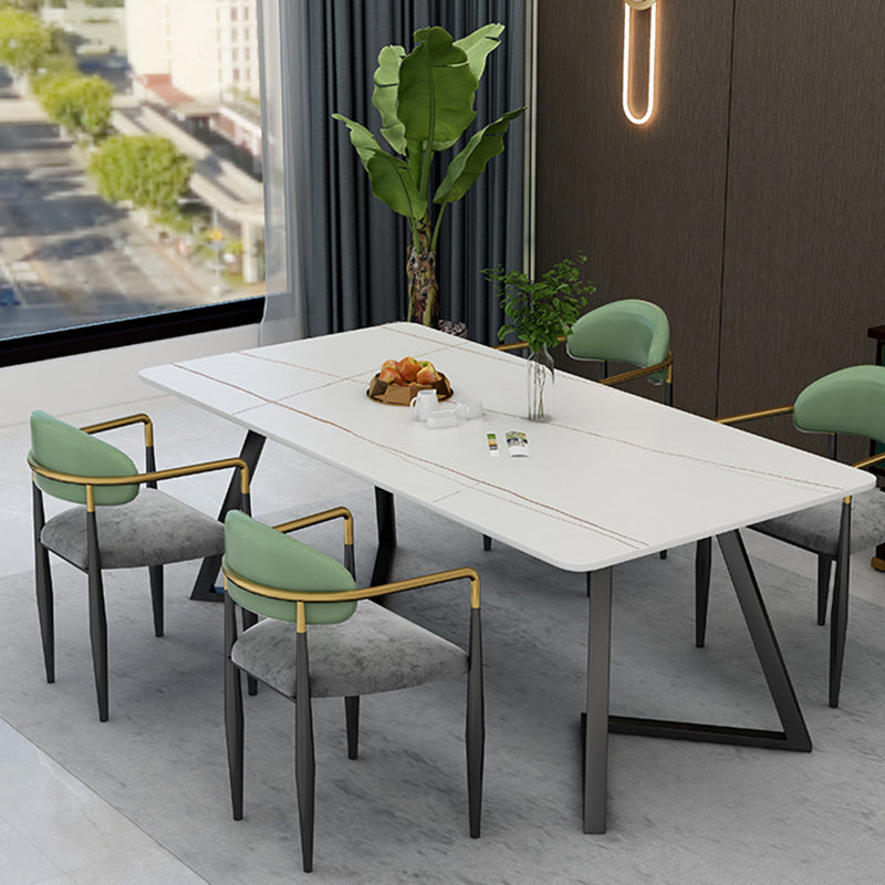 Modern Armless Backrest Counter Stool Iron Bar Stool with Cushion for Dining Room