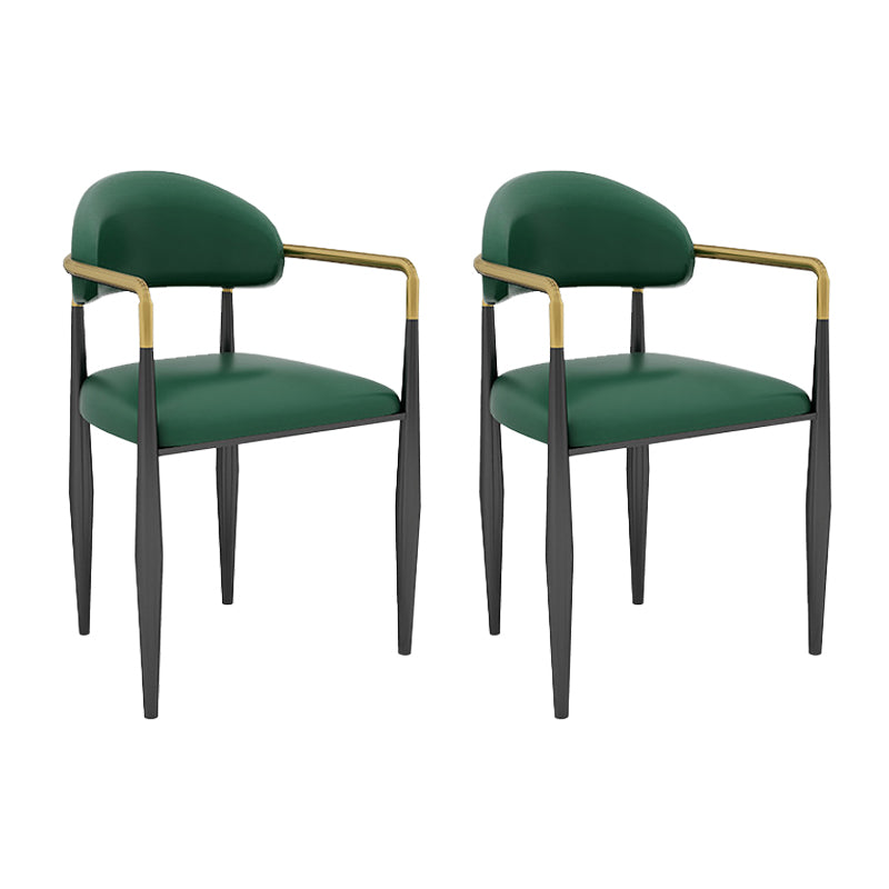 Modern Armless Backrest Counter Stool Iron Bar Stool with Cushion for Dining Room