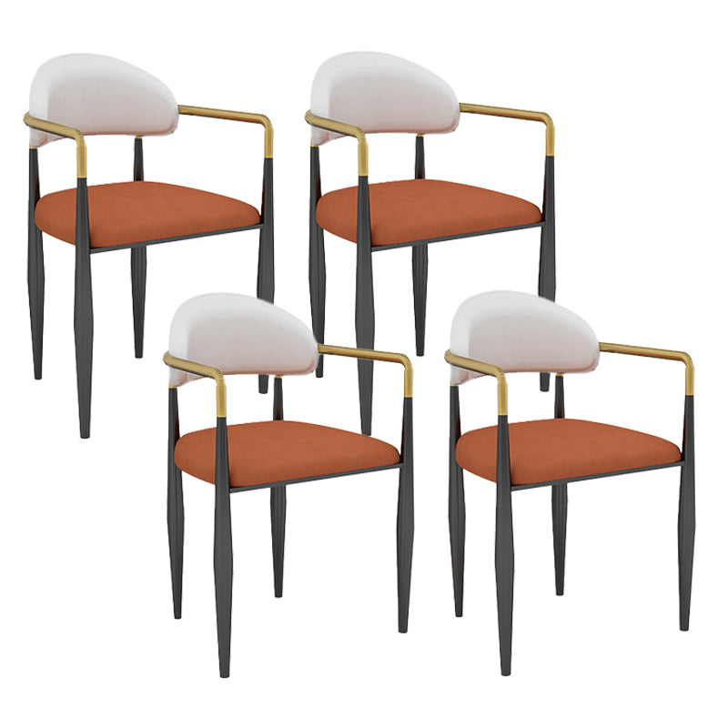 Modern Armless Backrest Counter Stool Iron Bar Stool with Cushion for Dining Room