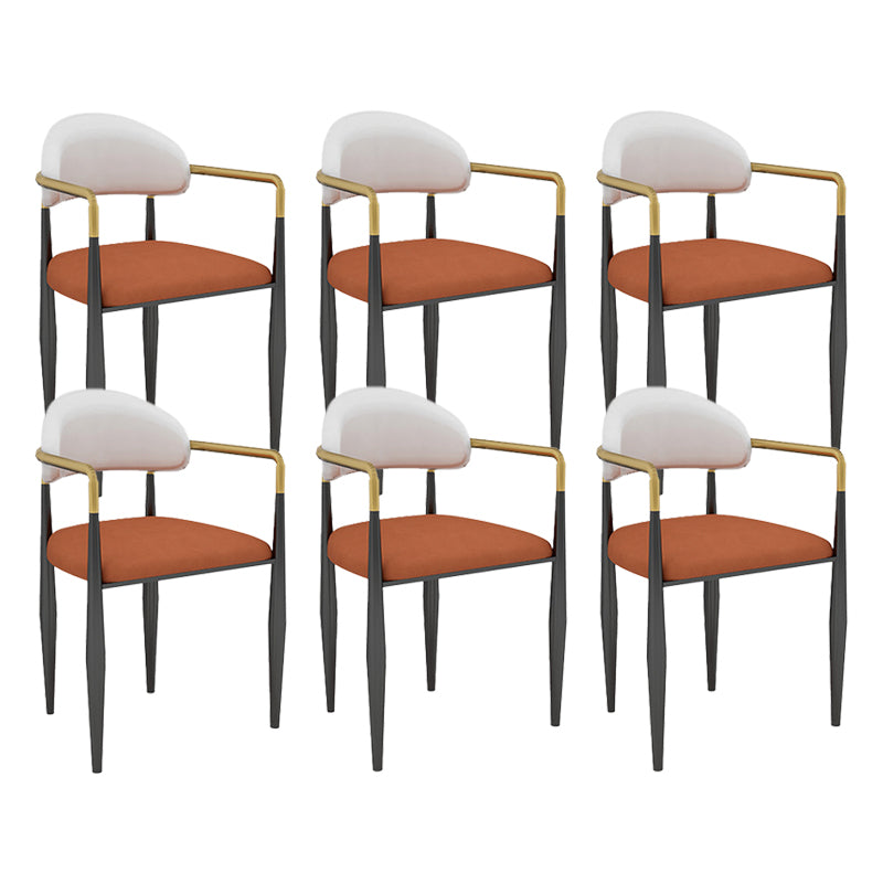 Modern Armless Backrest Counter Stool Iron Bar Stool with Cushion for Dining Room