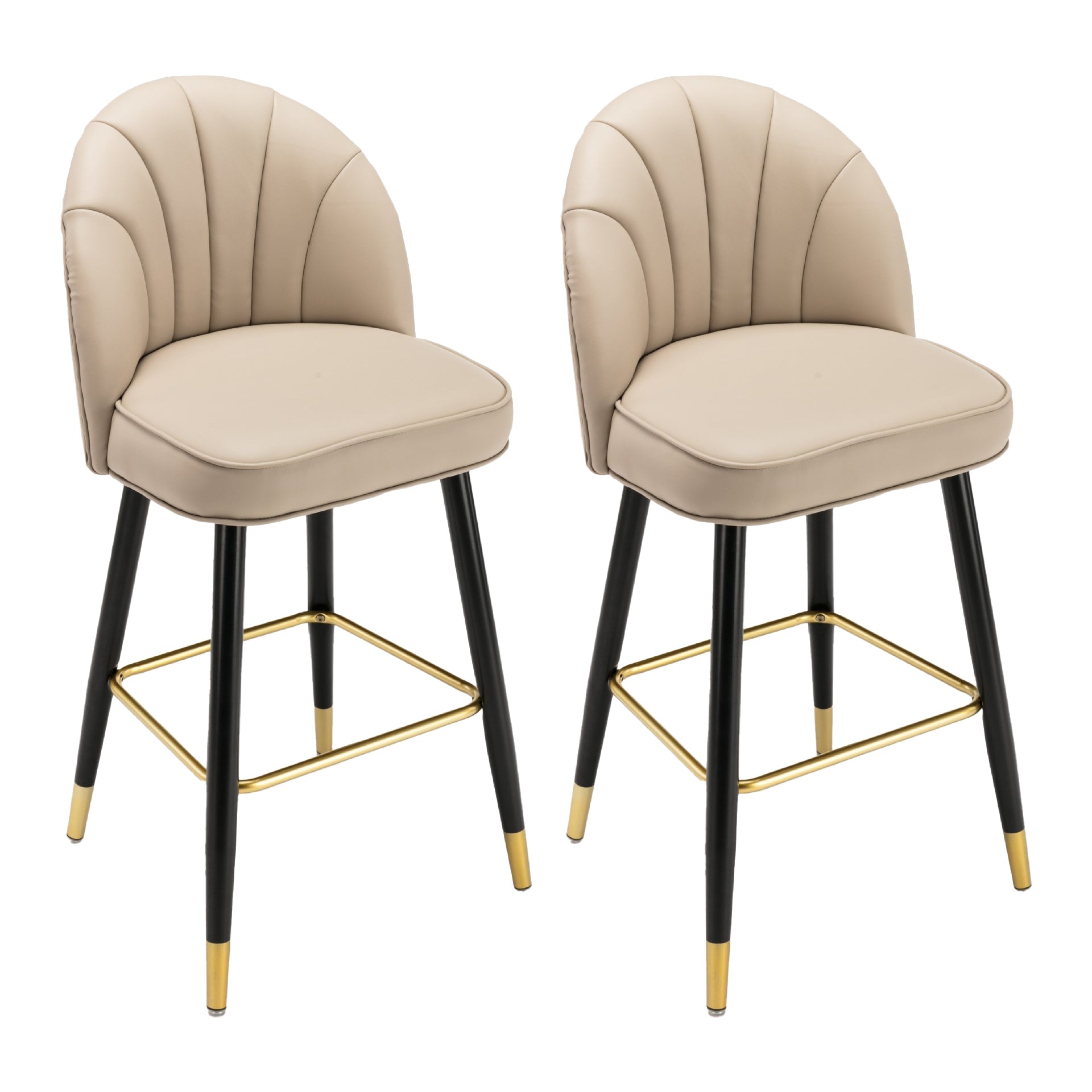 Modern Armless Backrest Counter Stool Iron Bar Stool with Cushion for Kitchen