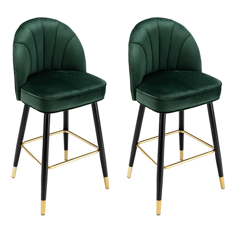 Modern Armless Backrest Counter Stool Iron Bar Stool with Cushion for Kitchen