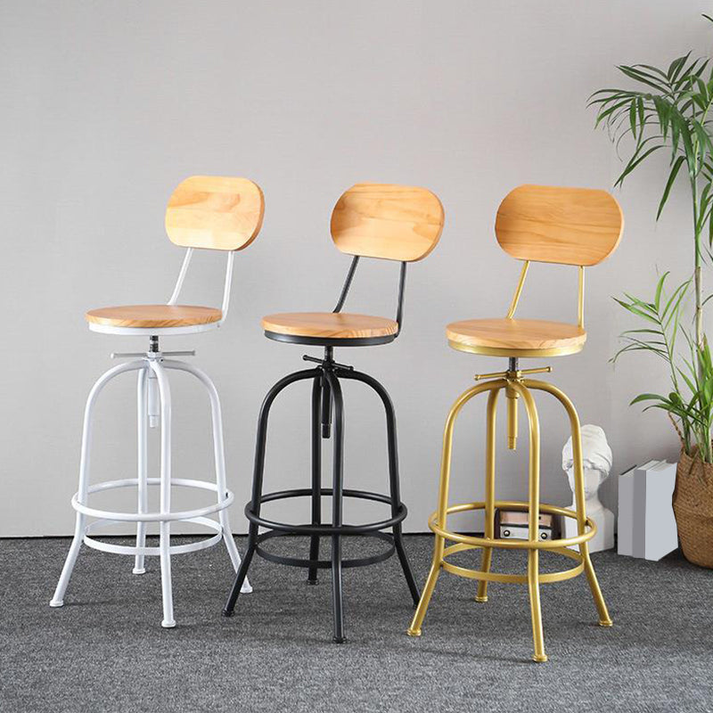 Adjustable Height Bar Stool Contemporary Barstool with Metal Leg