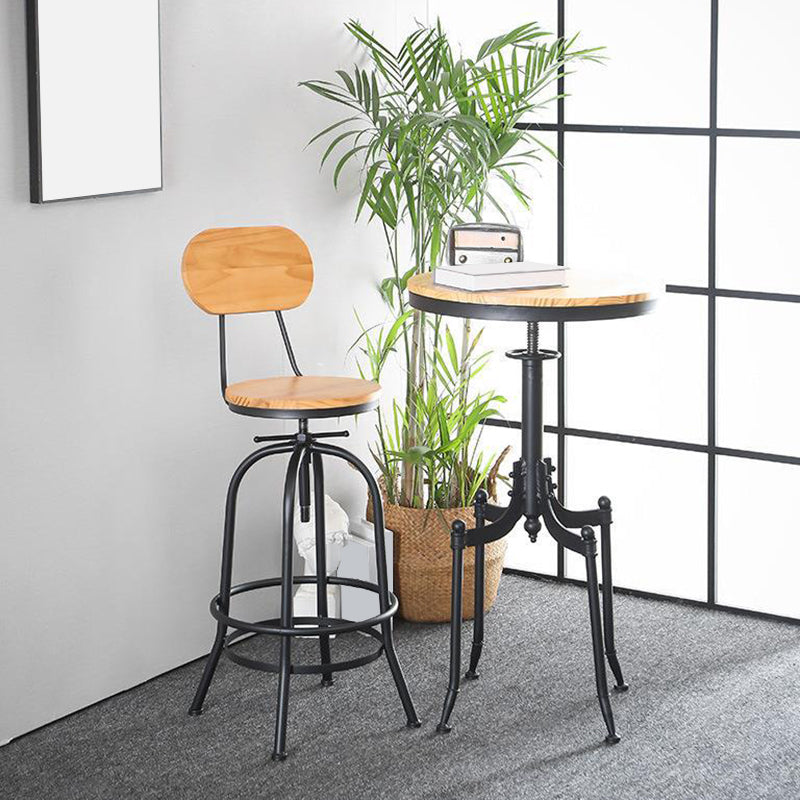 Adjustable Height Bar Stool Contemporary Barstool with Metal Leg