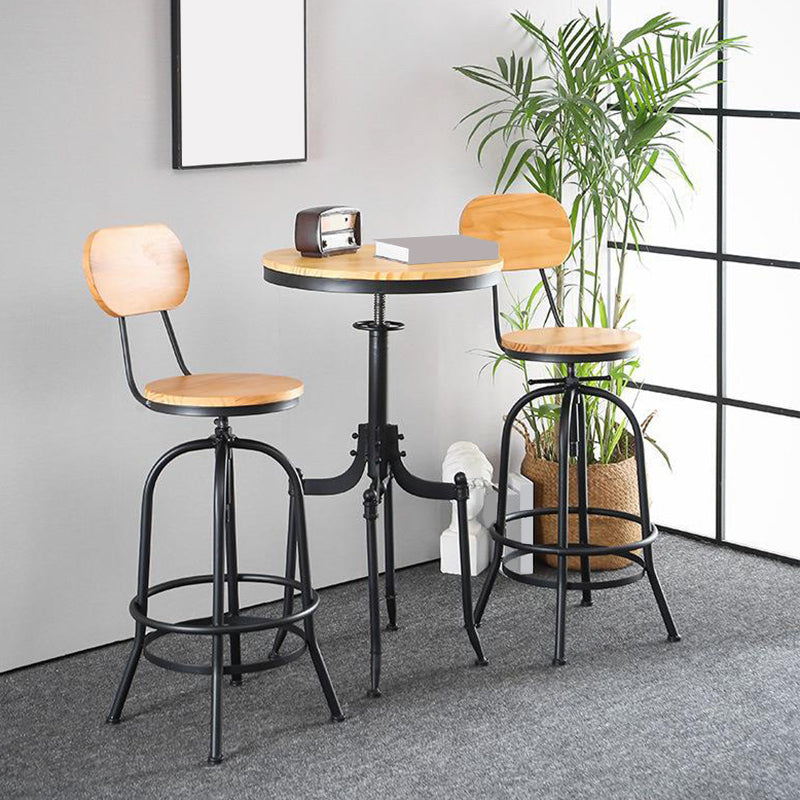 Adjustable Height Bar Stool Contemporary Barstool with Metal Leg