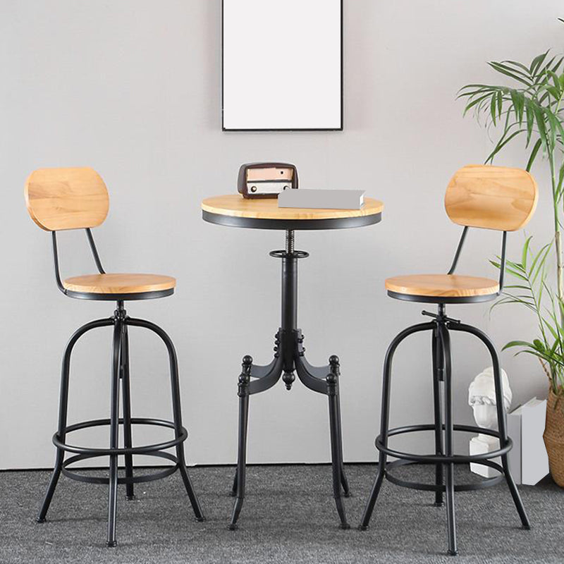 Adjustable Height Bar Stool Contemporary Barstool with Metal Leg