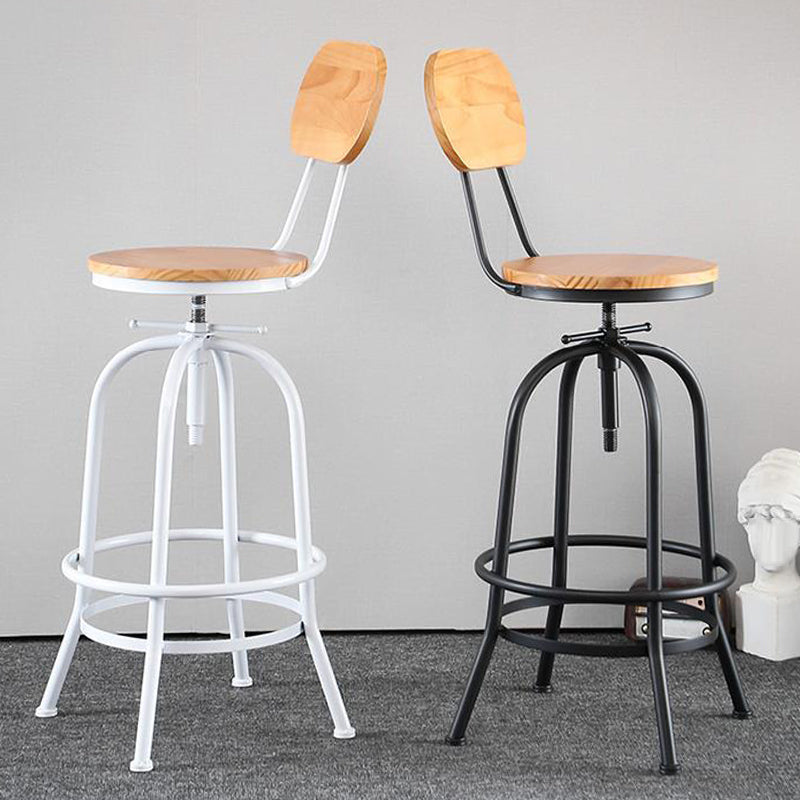 Adjustable Height Bar Stool Contemporary Barstool with Metal Leg