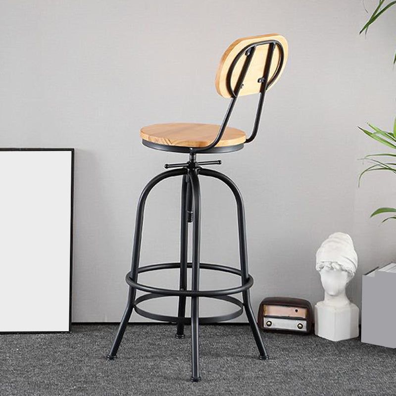 Adjustable Height Bar Stool Contemporary Barstool with Metal Leg
