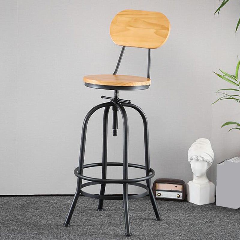 Adjustable Height Bar Stool Contemporary Barstool with Metal Leg