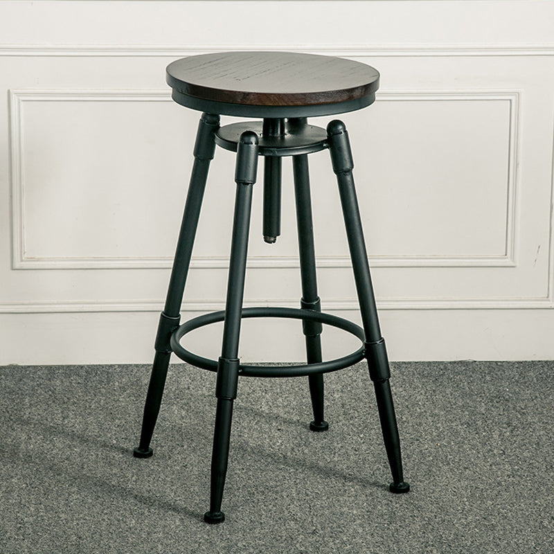 Adjustable Height Bar Stools Industrial Barstool with Metal Legs