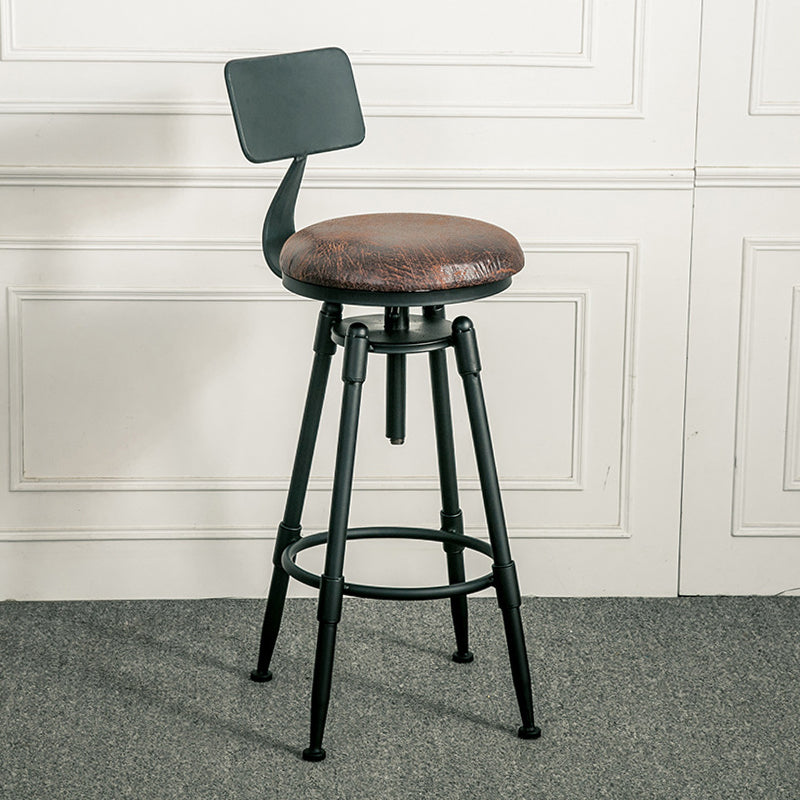 Adjustable Height Bar Stools Industrial Barstool with Metal Legs