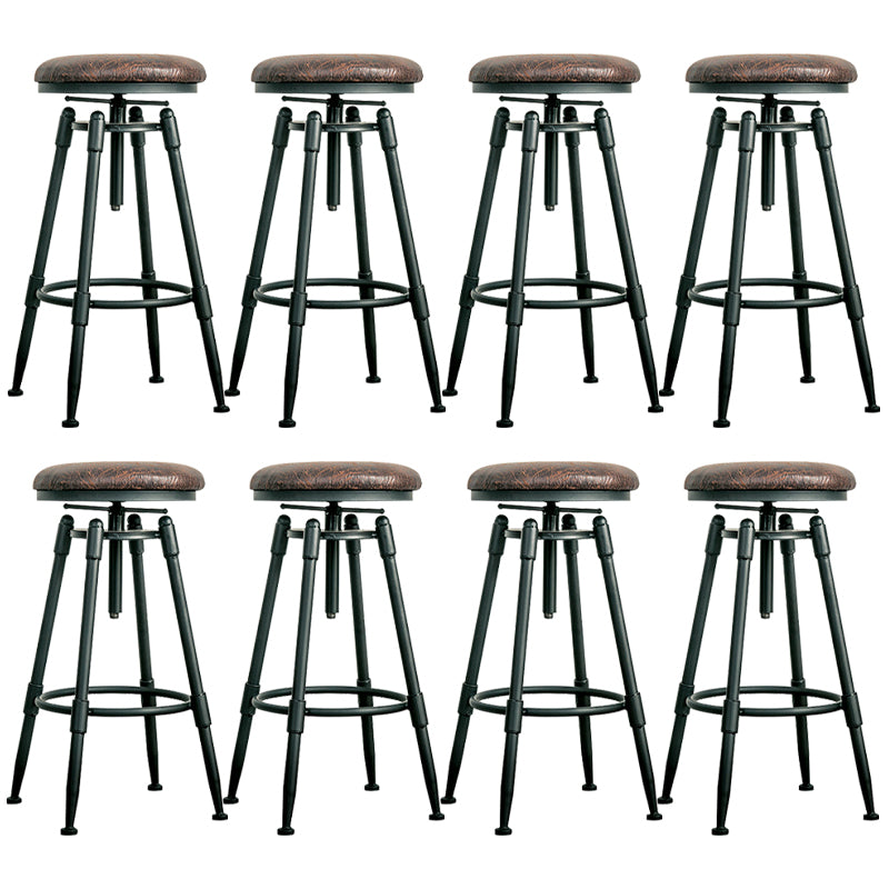 Adjustable Height Bar Stools Industrial Barstool with Metal Legs