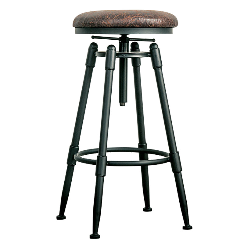 Adjustable Height Bar Stools Industrial Barstool with Metal Legs