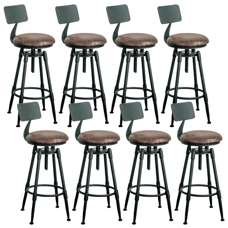 Adjustable Height Bar Stools Industrial Barstool with Metal Legs