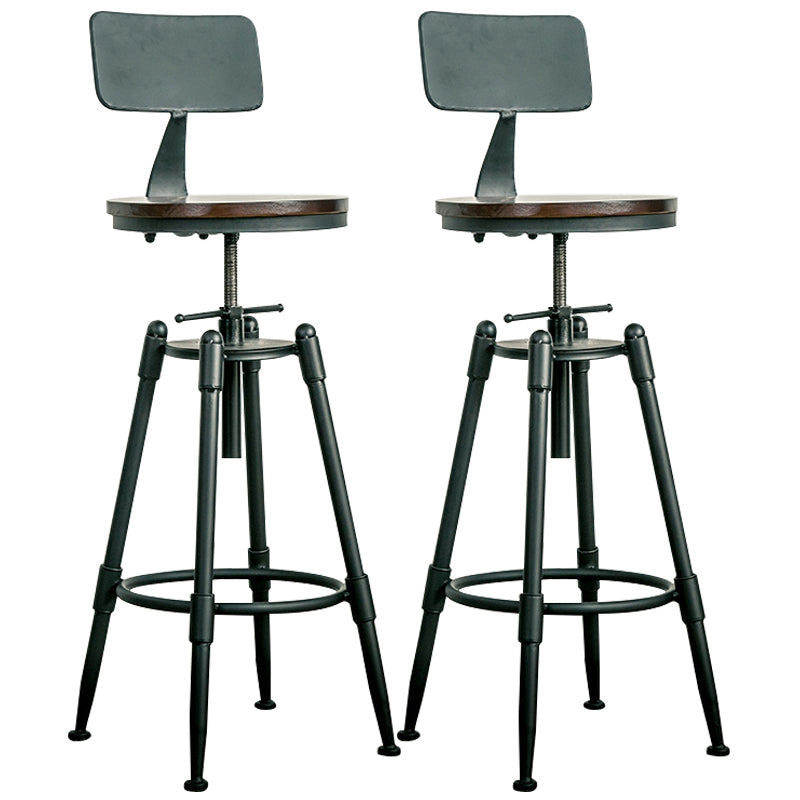 Adjustable Height Bar Stools Industrial Barstool with Metal Legs