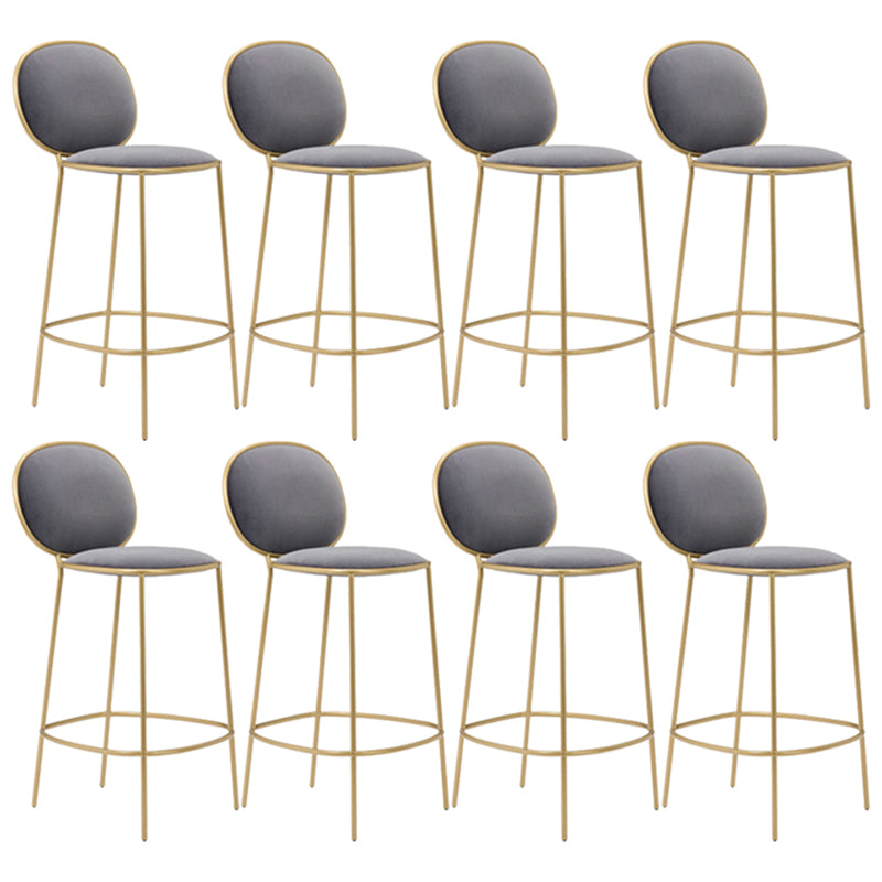 Contemporary Backrest Bar Stools Metal Barstool with Gold Legs