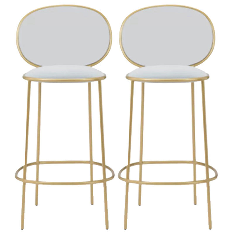 Contemporary Backrest Bar Stools Metal Barstool with Gold Legs