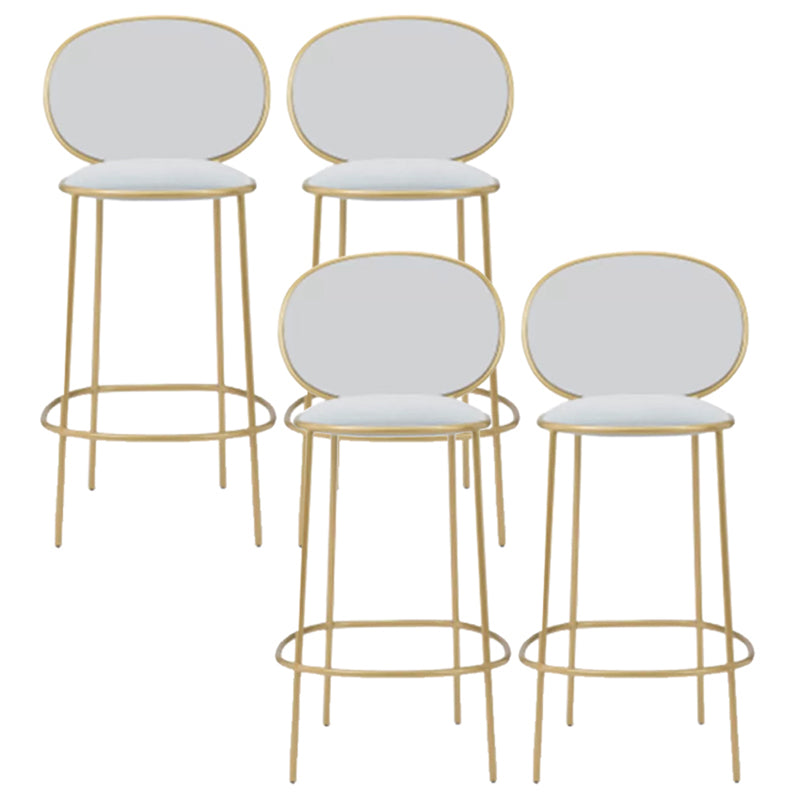 Contemporary Backrest Bar Stools Metal Barstool with Gold Legs