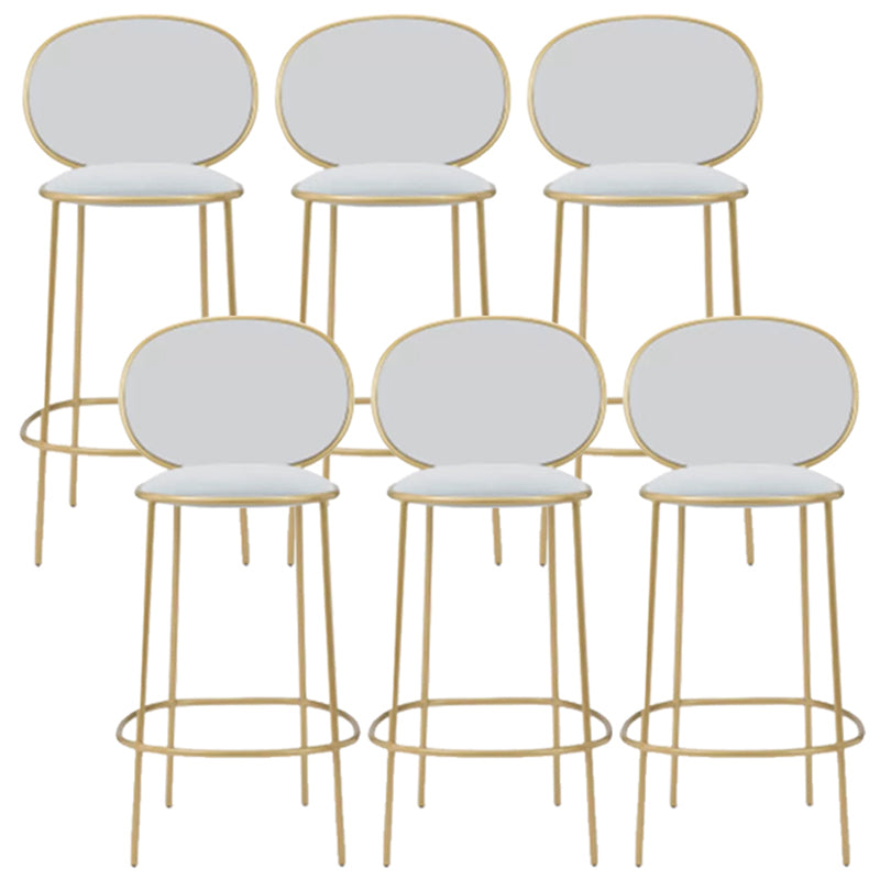 Contemporary Backrest Bar Stools Metal Barstool with Gold Legs