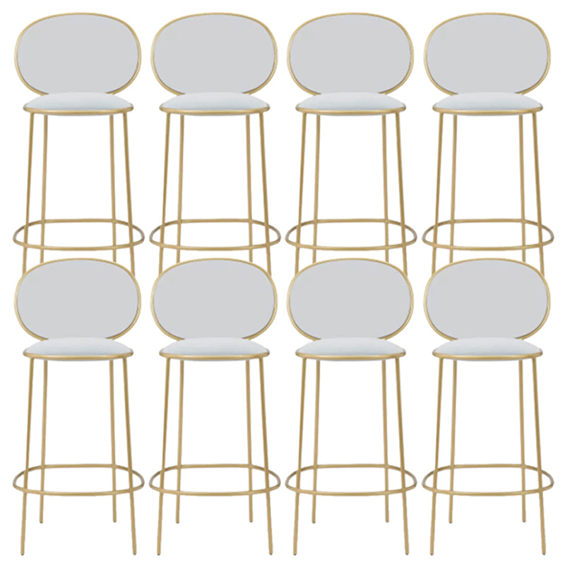 Contemporary Backrest Bar Stools Metal Barstool with Gold Legs