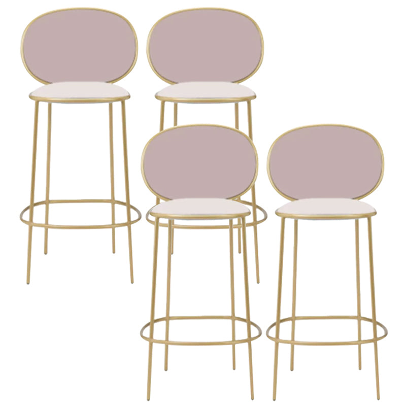 Contemporary Backrest Bar Stools Metal Barstool with Gold Legs