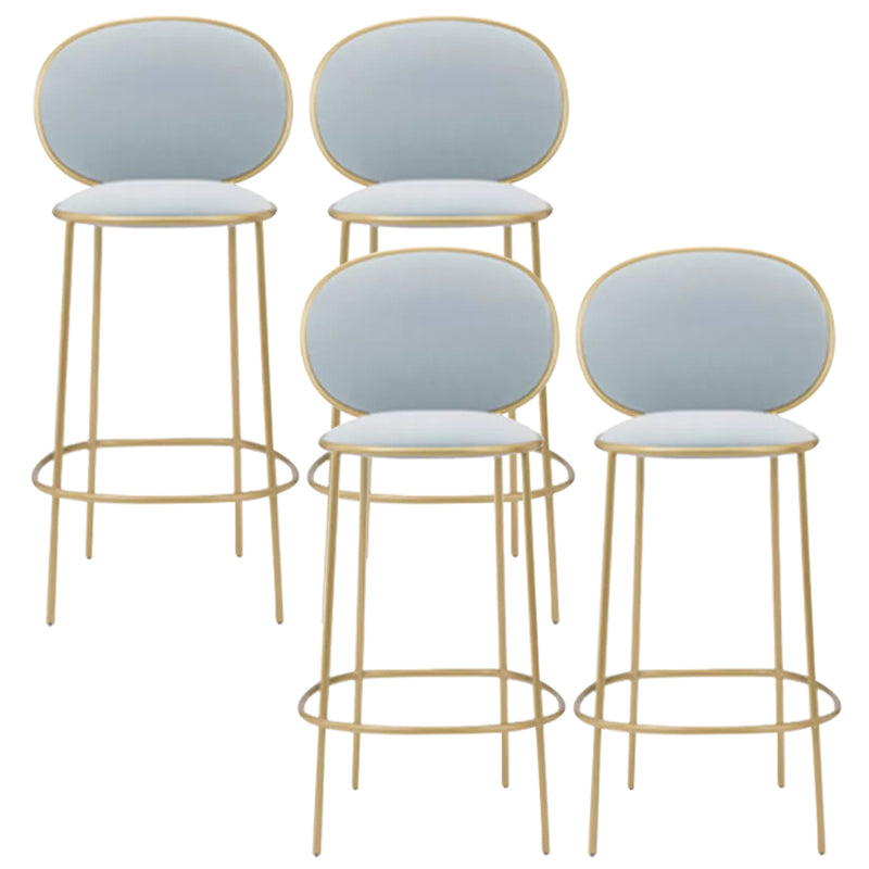 Contemporary Backrest Bar Stools Metal Barstool with Gold Legs