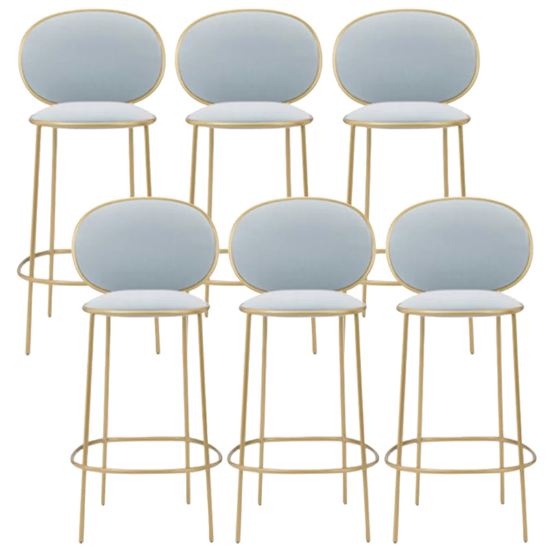 Contemporary Backrest Bar Stools Metal Barstool with Gold Legs