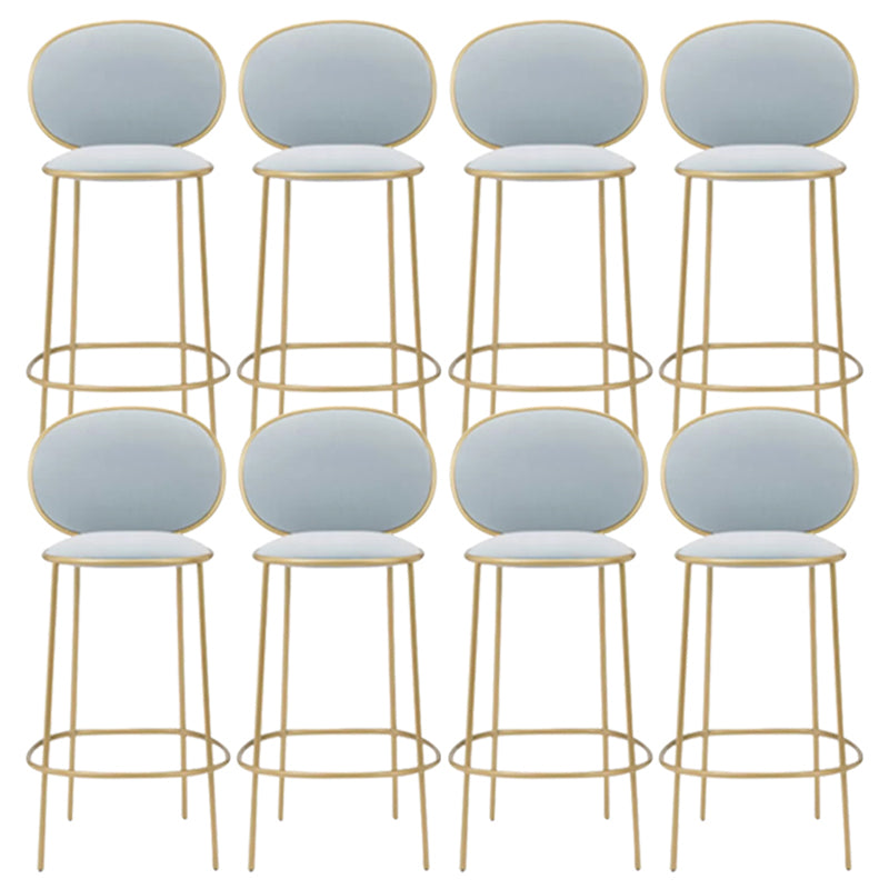 Contemporary Backrest Bar Stools Metal Barstool with Gold Legs