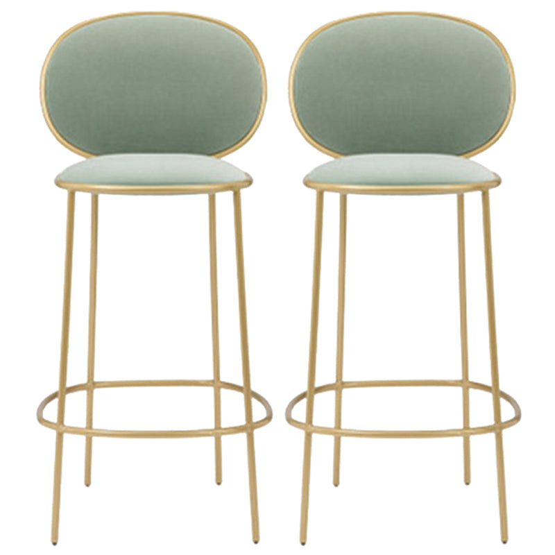 Contemporary Backrest Bar Stools Metal Barstool with Gold Legs