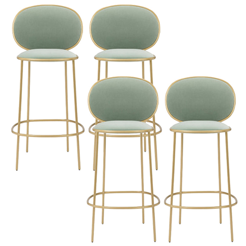 Contemporary Backrest Bar Stools Metal Barstool with Gold Legs