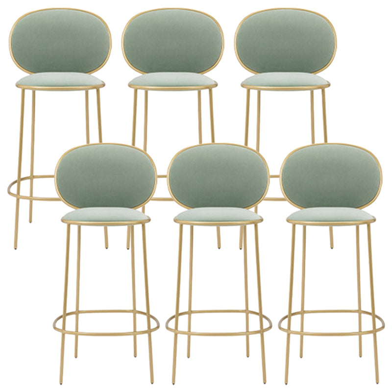 Contemporary Backrest Bar Stools Metal Barstool with Gold Legs