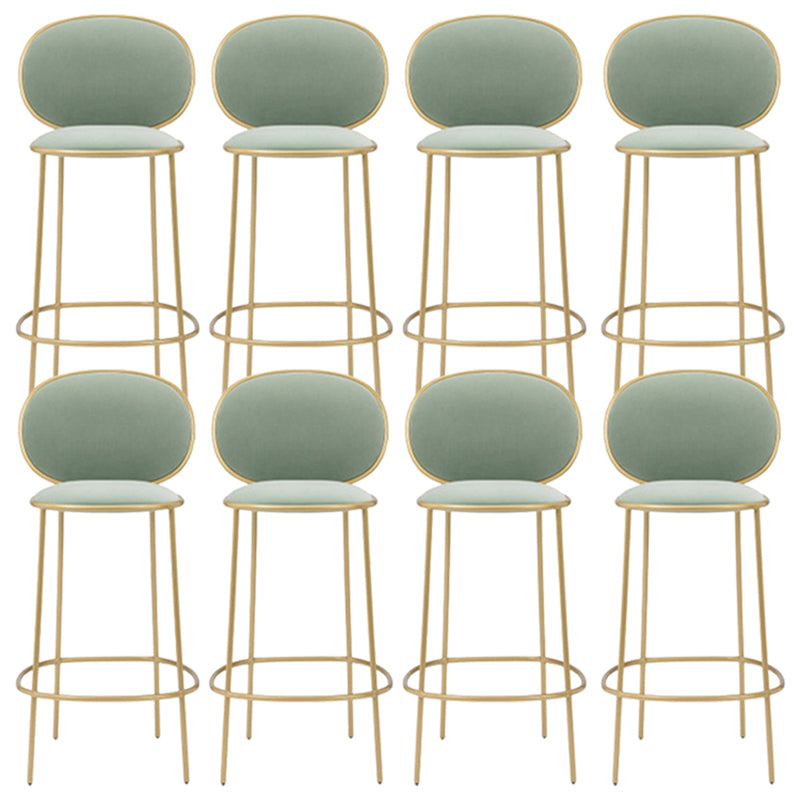 Contemporary Backrest Bar Stools Metal Barstool with Gold Legs