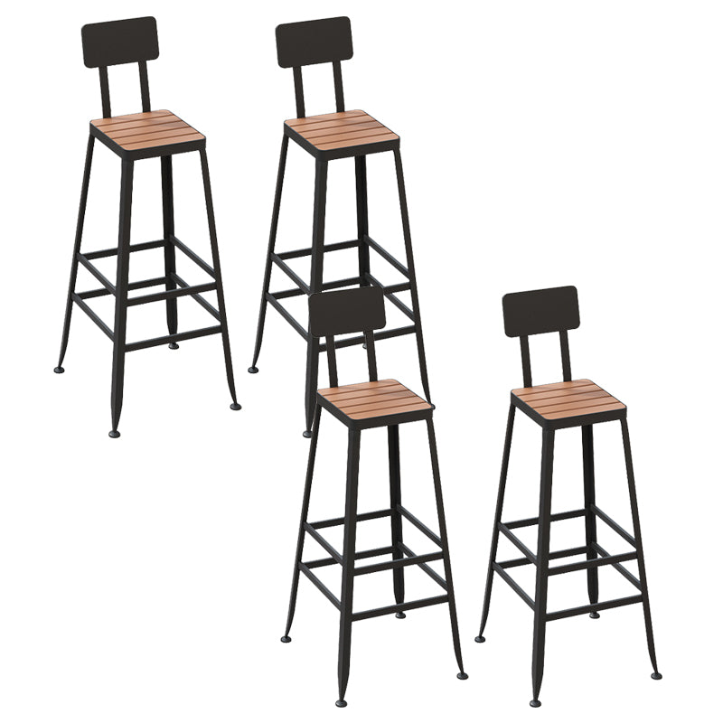 Contemporary Bar Stool Armless Barstool with Black Metal Legs